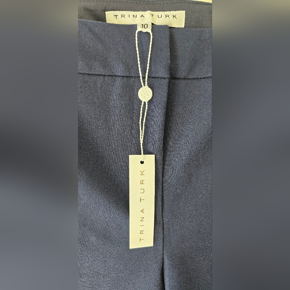 NWT Trina Turk LuLu Straight Leg- Ankle  Cropped Pants- Size 10, Color- Indigo - Picture 5 of 9